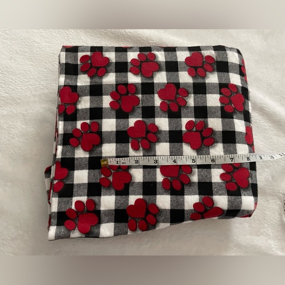 Plaid Paw Print fabric by the yard - Picture 2 of 3